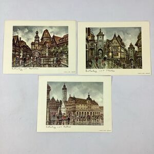 Lot of 3 Rothenburg Germany Art Prints 7.75" x 6" Krisarts